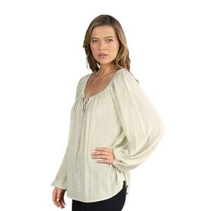 LOVESTITCH relaxed flowy blouse gold detail exaggerated sleeve size M/L